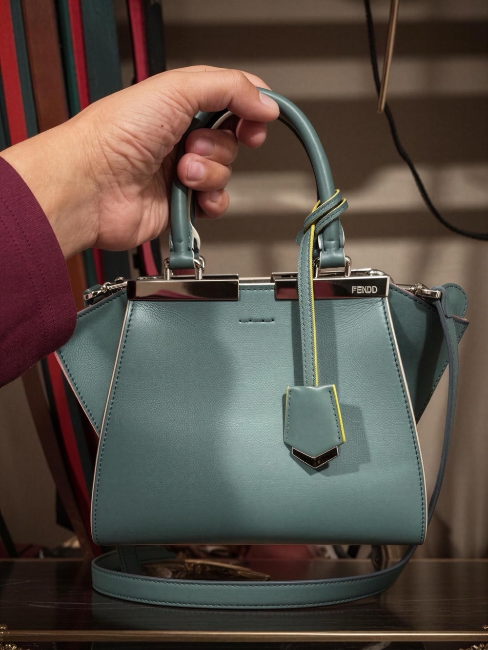Fendi NWOT Green Mini Bag with Top-Handle Design/Crossbody